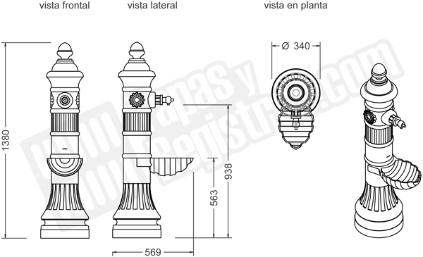 Fuente de fundición dúctil modelo CASTELLANA