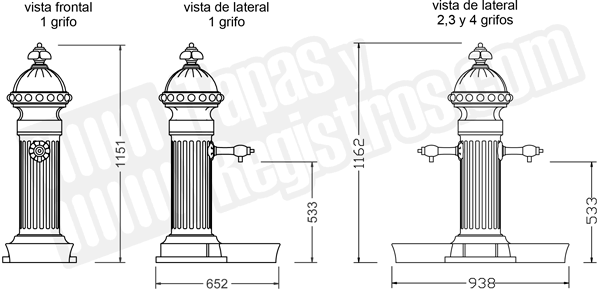 Fuente de fundición dúctil modelo ROMÁNTICA