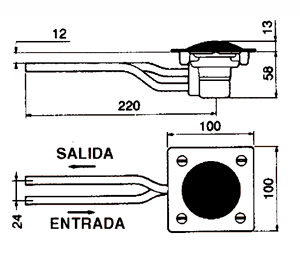 Grifo-pulsador de pie para fuente urbana temporizado empotrado