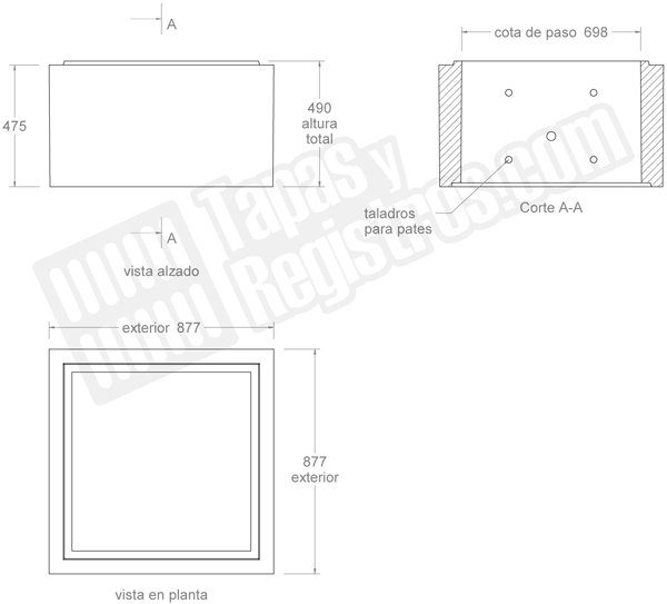 Cono simétrico prefabricado para pozo de registro Ø 800 mm