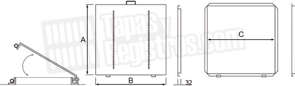 VEVOR Tapa para Arqueta 60 x 60 cm Tapa Pozo de Placa de Acero Galvanizado,  Marco de 67 x 67 cm Cubierta Adecua Cisterna Tapa de Cisterna con Altura de  4 cm